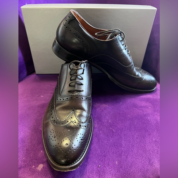 Antonio Maurizi Men's Leather Wingtip Oxfords US 9 1/2: EU 42 1/2 - Dark Coffee - Picture 2 of 10